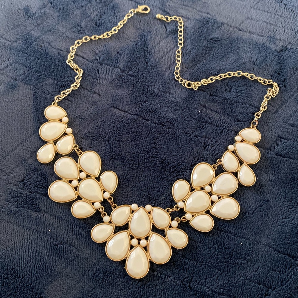 Beige and Gold Statement Necklace